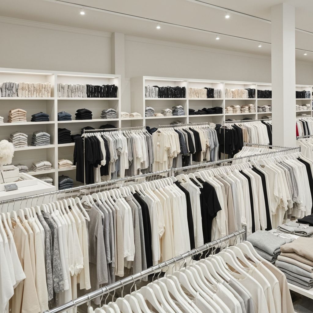 Lauren Fashion wholesale clothing warehouse with organised garment racks