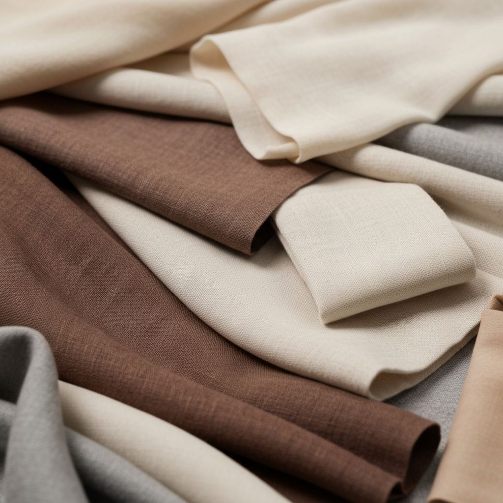 Premium fashion fabric textures in warm neutral tones